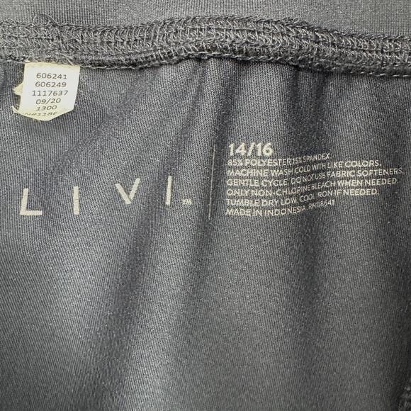 LIVI Dark Gray High-Waisted Pink Piping Curved Hem Athletic Leggings 14/16 - Picture 4 of 7